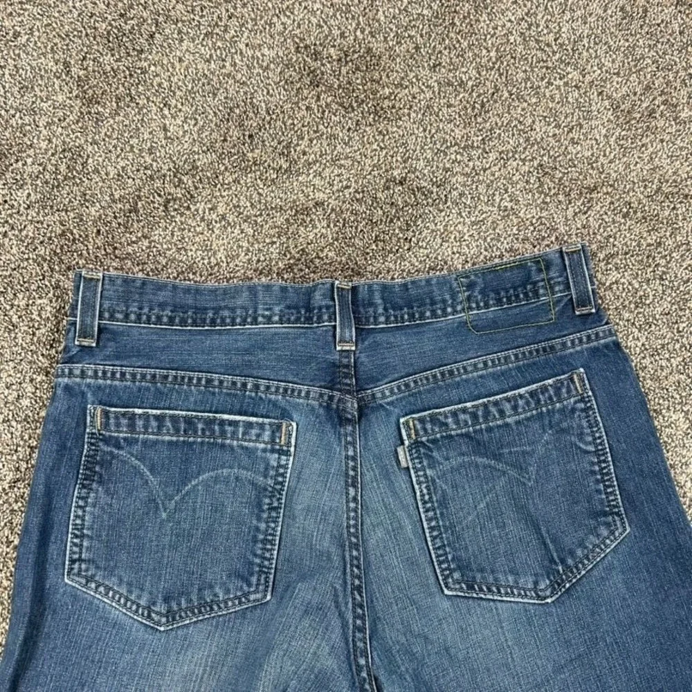 Levis Silvertab Mens 34x34 True Straight Medium Wash Blue Denim Jeans Fits 36x27